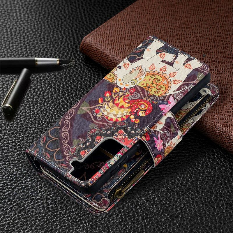 Flip Case Samsung Galaxy S21 5G Elephant Vetoketjutasku