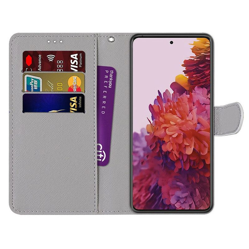 Flip Case Samsung Galaxy S21 5G Kolmio Marmorissa Ja Paljeteissa