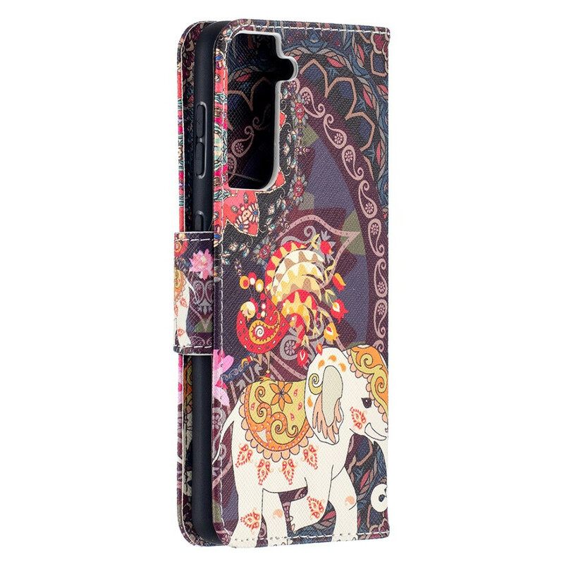 Flip Case Samsung Galaxy S21 5G Mandala Etniset Norsut