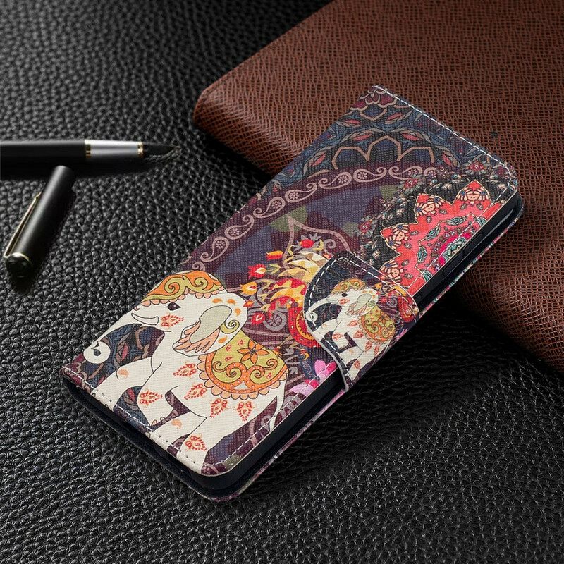 Flip Case Samsung Galaxy S21 5G Mandala Etniset Norsut