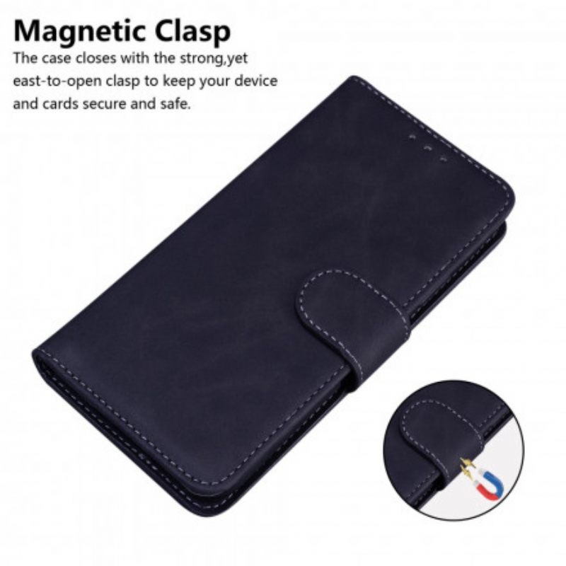 Flip Case Samsung Galaxy S21 5G Monochrome Leather Effect