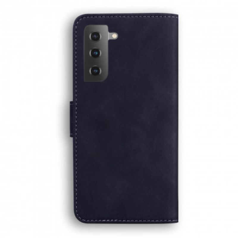 Flip Case Samsung Galaxy S21 5G Monochrome Leather Effect