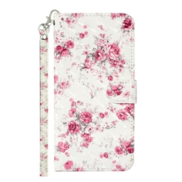 Flip Case Samsung Galaxy S21 5G Suojaketju Kuori Strap Light Spot Flowers