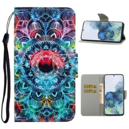 Kotelot Samsung Galaxy S21 5G Suojaketju Kuori Flashy Mandala Hihnalla