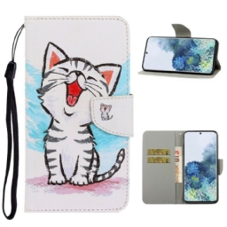 Kotelot Samsung Galaxy S21 5G Suojaketju Kuori Kitten Color Strappy