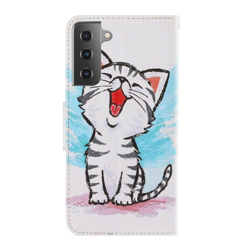 Kotelot Samsung Galaxy S21 5G Suojaketju Kuori Kitten Color Strappy