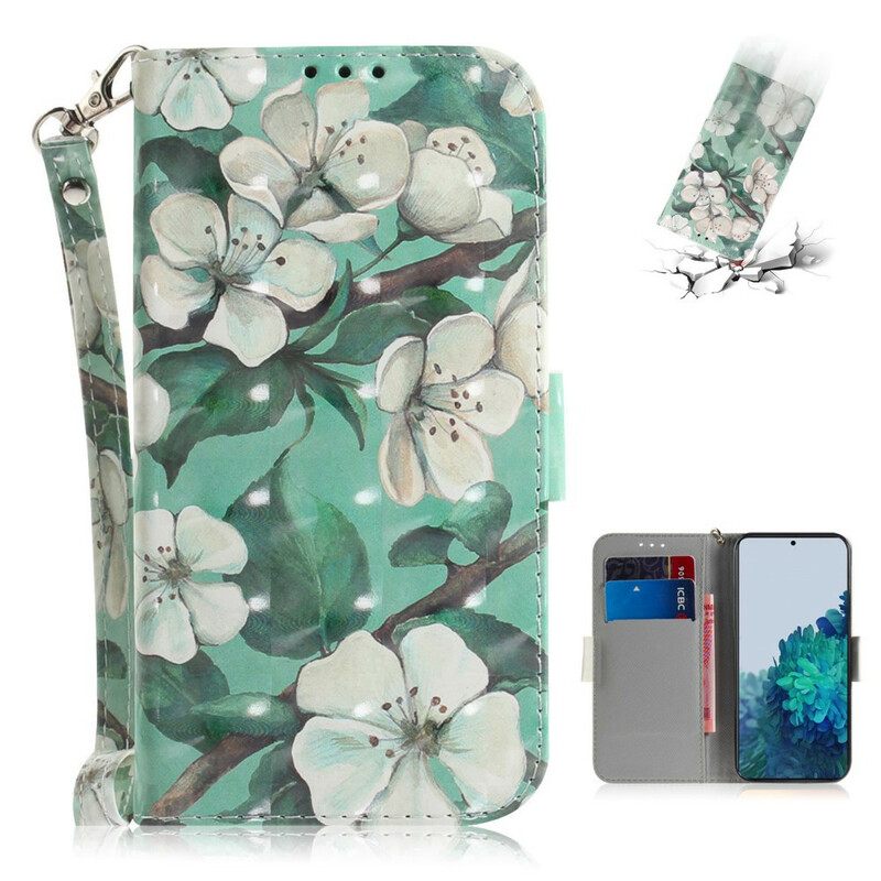 Kotelot Samsung Galaxy S21 5G Suojaketju Kuori Strap Flower Branch