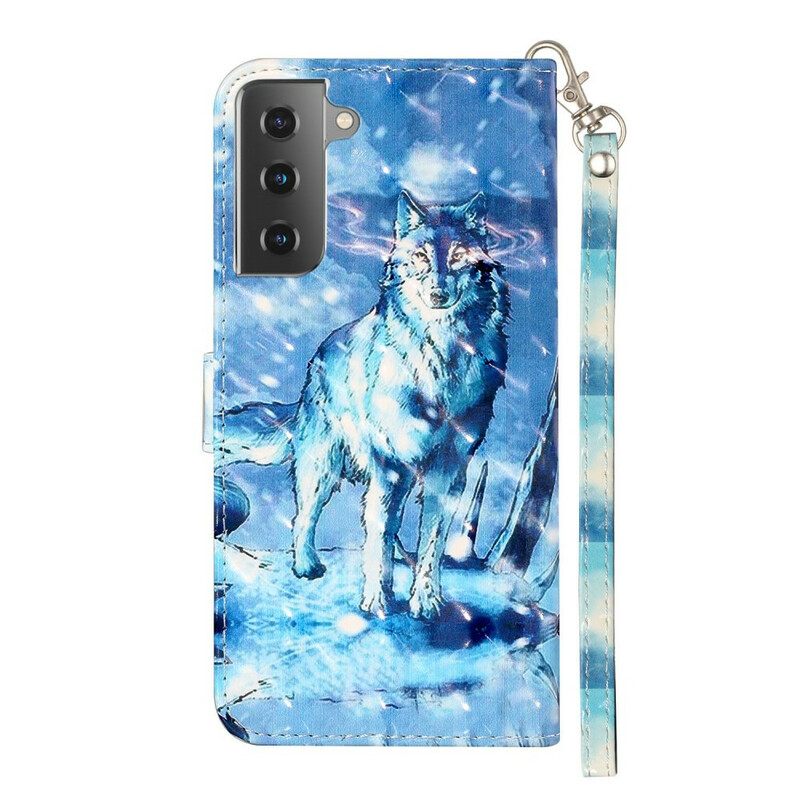 Kotelot Samsung Galaxy S21 5G Suojaketju Kuori Wolf Light Strap Kohdevalot