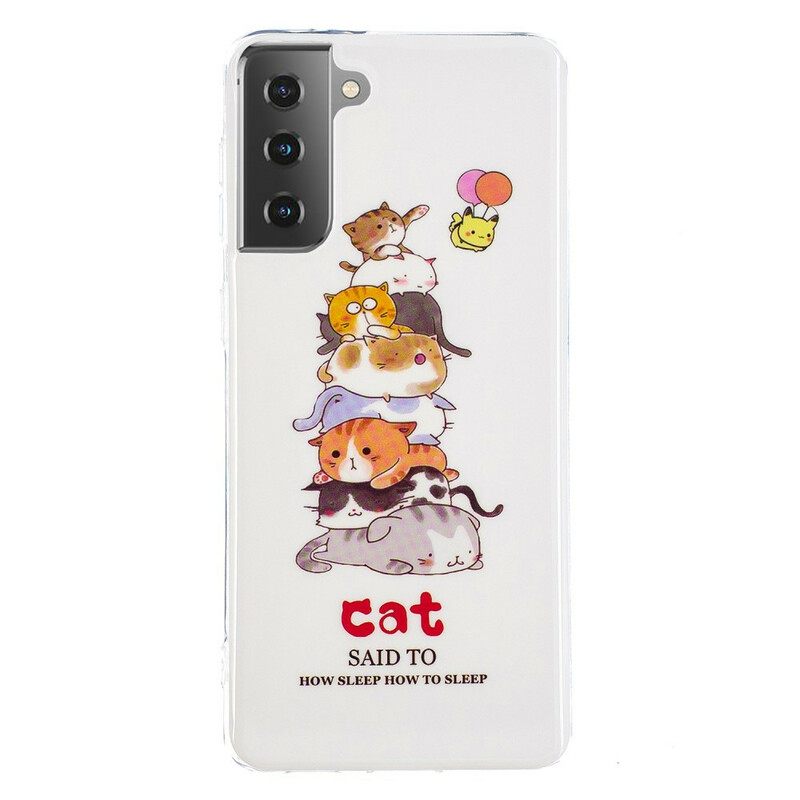 Kuori Samsung Galaxy S21 5G Cats Fluorescent