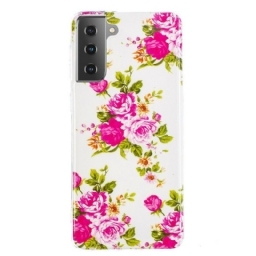 Kuori Samsung Galaxy S21 5G Fluorescent Liberty Flowers