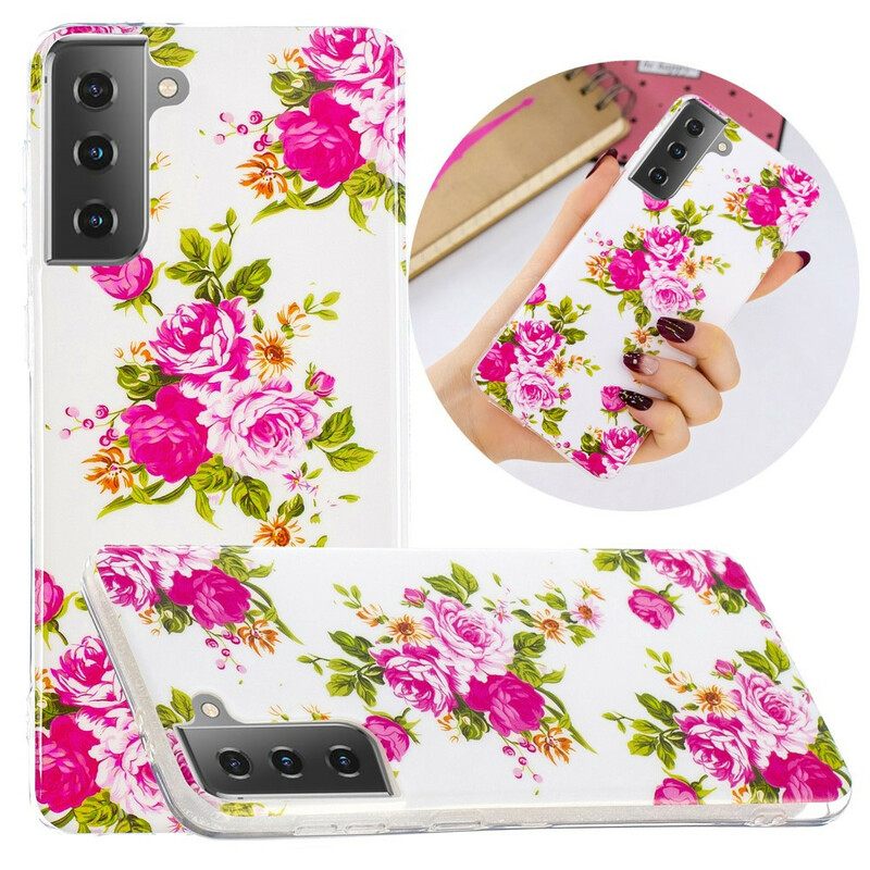 Kuori Samsung Galaxy S21 5G Fluorescent Liberty Flowers