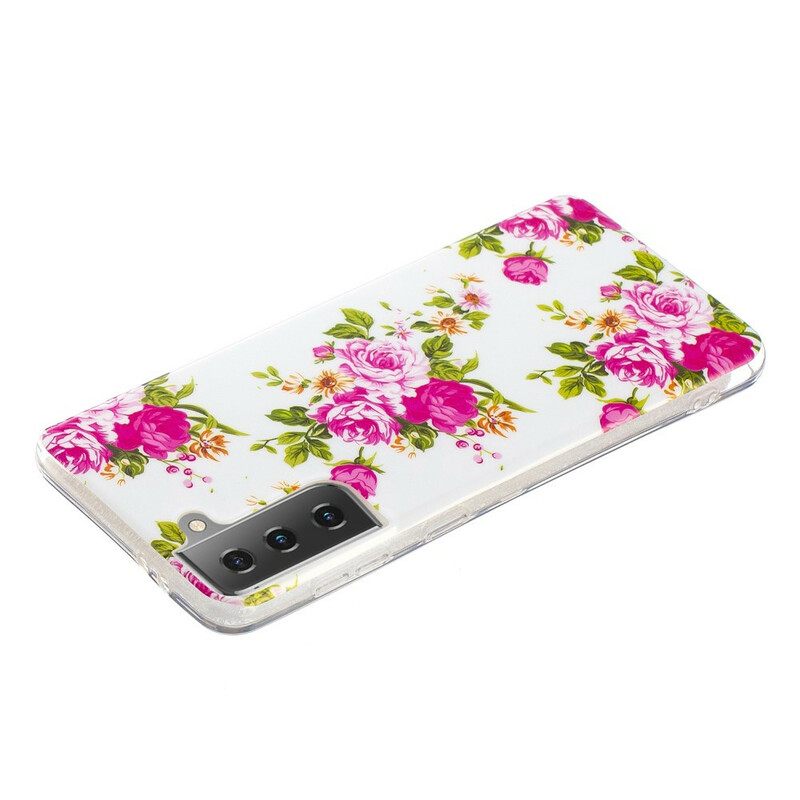 Kuori Samsung Galaxy S21 5G Fluorescent Liberty Flowers