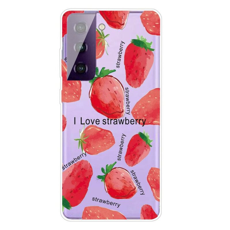 Kuori Samsung Galaxy S21 5G Strawberries / I Love Strawberry