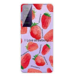 Kuori Samsung Galaxy S21 5G Strawberries / I Love Strawberry