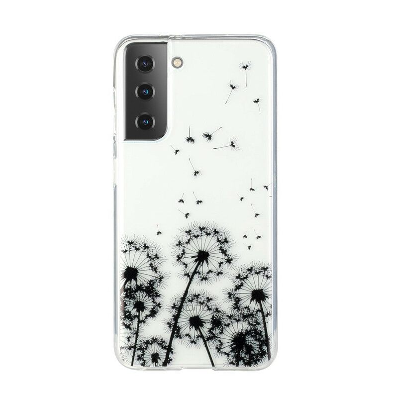 Kuori Samsung Galaxy S21 5G Transparent Black Dandelions