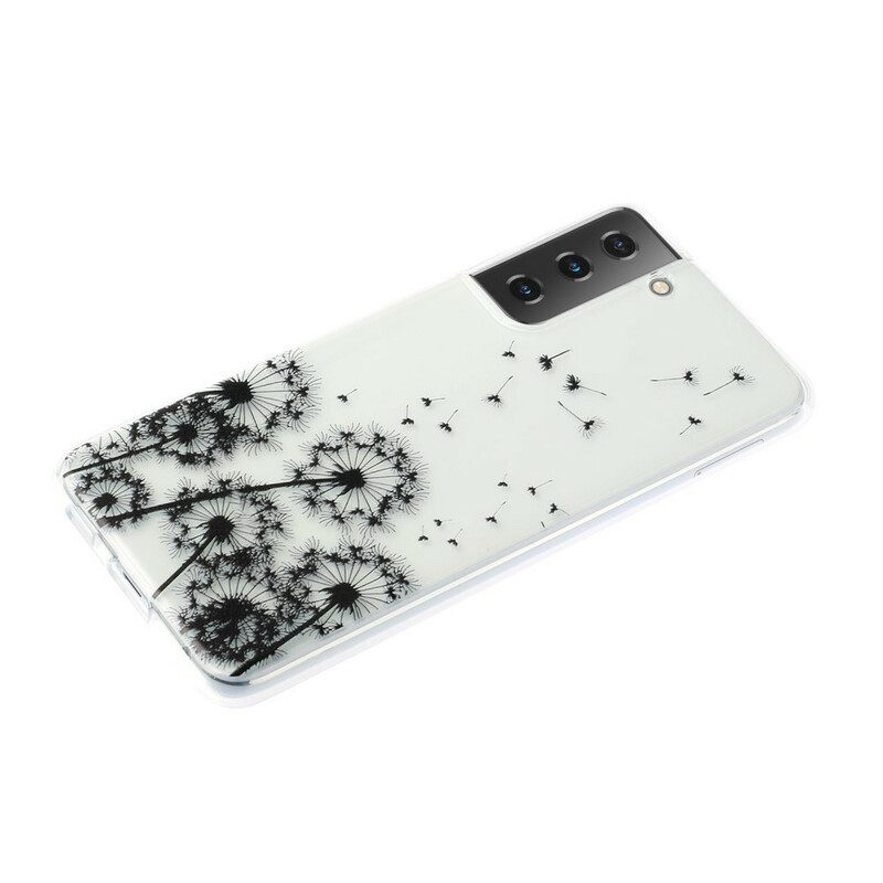 Kuori Samsung Galaxy S21 5G Transparent Black Dandelions