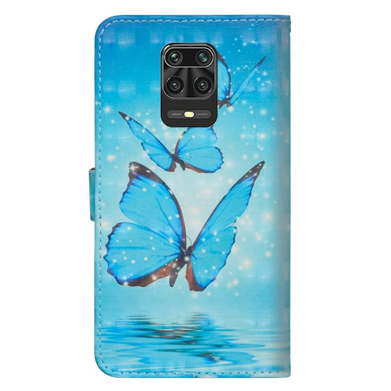 Flip Case Xiaomi Redmi Note 9S / Note 9 Pro Blue Butterflies