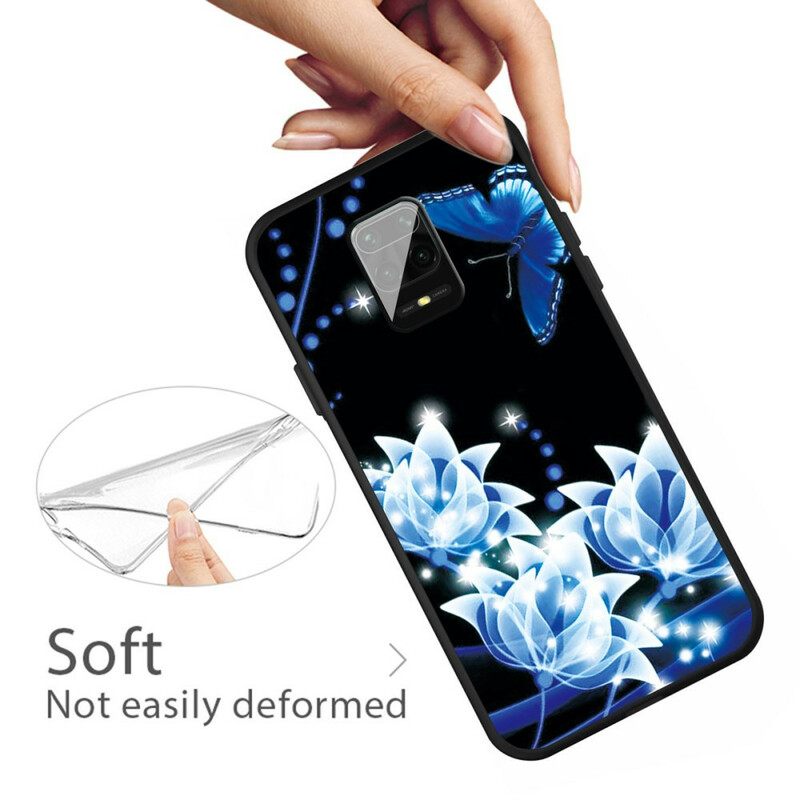 Kuori Xiaomi Redmi Note 9S / Note 9 Pro Butterfly Ja Blue Flowers