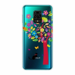 Kuori Xiaomi Redmi Note 9S / Note 9 Pro Kissa Värillisen Puun Alla