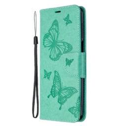 Nahkakotelo Xiaomi Redmi Note 9S / Note 9 Pro Suojaketju Kuori Thong Butterflies