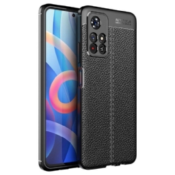 Case Poco M4 Pro 5G Double Line Litchi Leather Effect