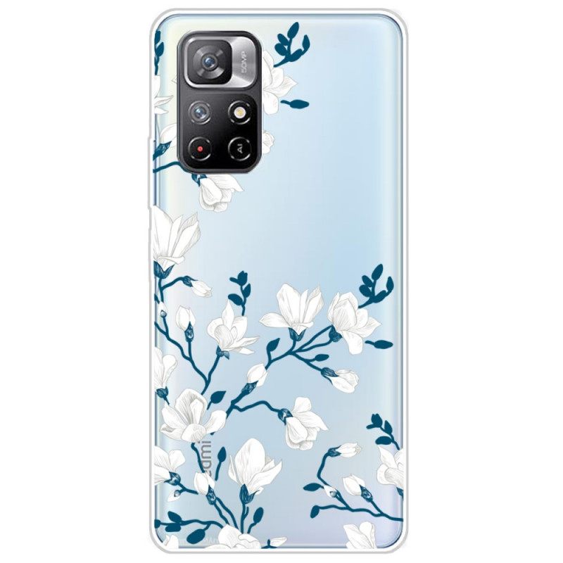 Case Poco M4 Pro 5G Valkoiset Kukat