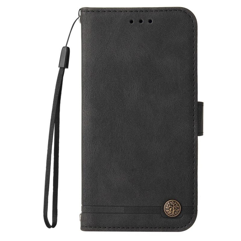 Flip Case Poco M4 Pro 5G Faux Leather Niitti Ja Nauha