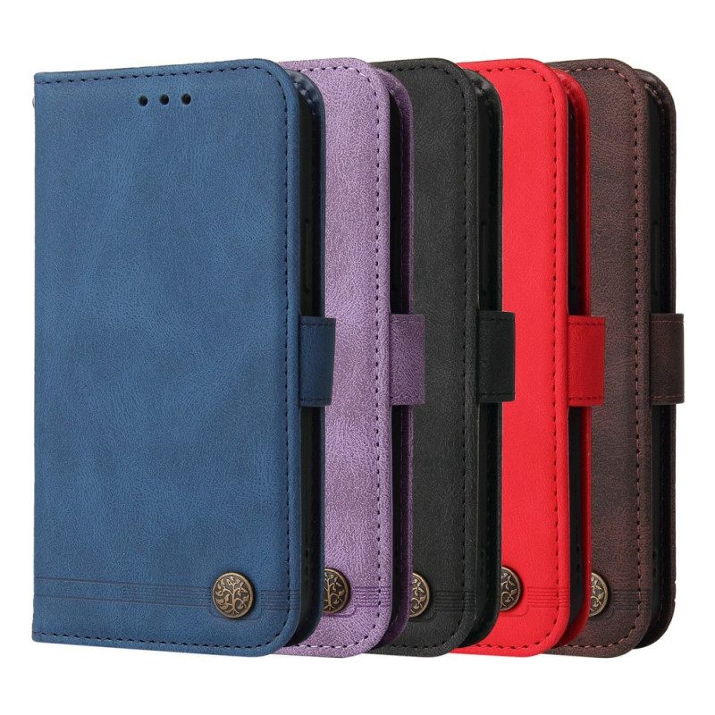 Flip Case Poco M4 Pro 5G Faux Leather Niitti Ja Nauha