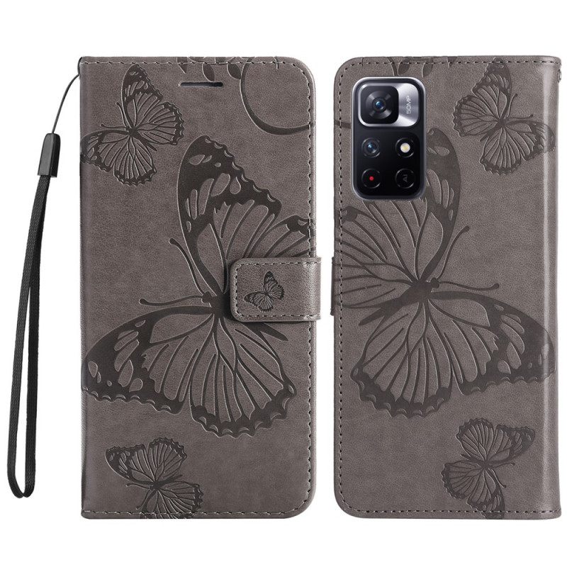 Flip Case Poco M4 Pro 5G Suojaketju Kuori Giant Thong Butterflies