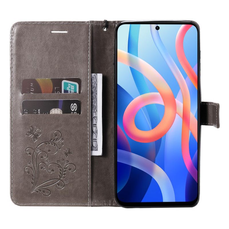 Flip Case Poco M4 Pro 5G Suojaketju Kuori Giant Thong Butterflies