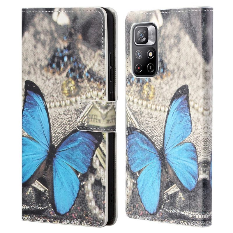 Kotelot Poco M4 Pro 5G Blue Butterfly