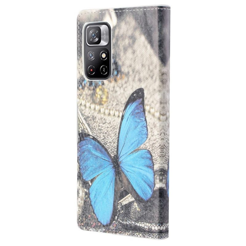 Kotelot Poco M4 Pro 5G Blue Butterfly