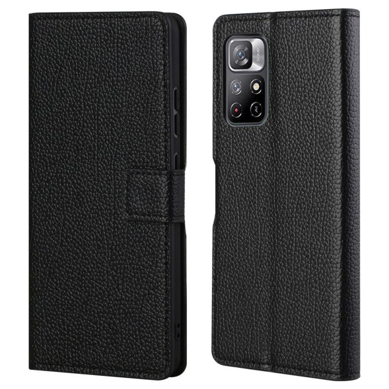 Kotelot Poco M4 Pro 5G Litchi Grain Leather Effect