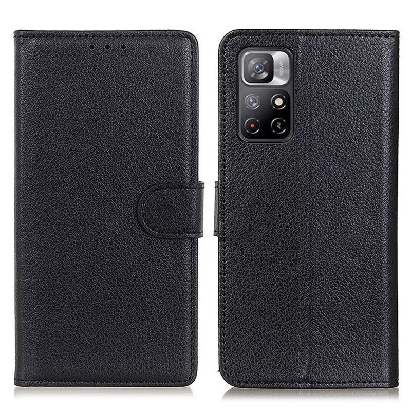 Kotelot Poco M4 Pro 5G Premium Litchi Leather Effect