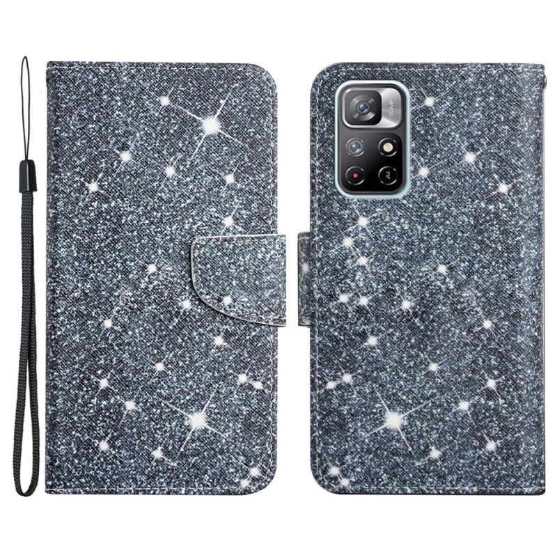 Kotelot Poco M4 Pro 5G Suojaketju Kuori Glitter Strappy