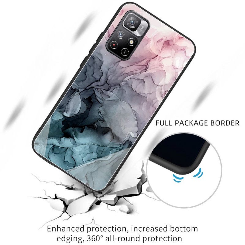 Kuori Poco M4 Pro 5G Marble Tempered Glass