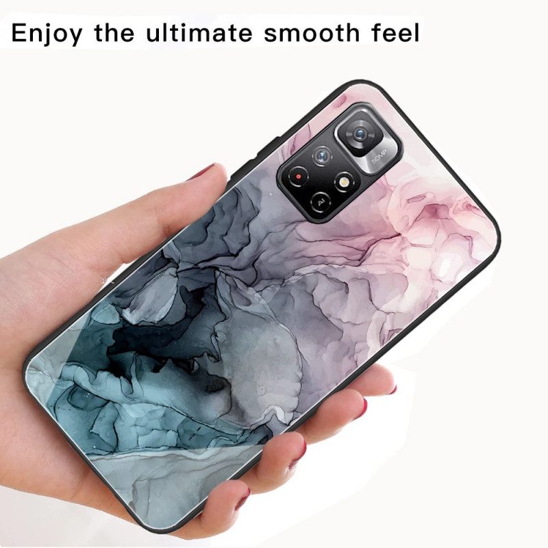 Kuori Poco M4 Pro 5G Marble Tempered Glass