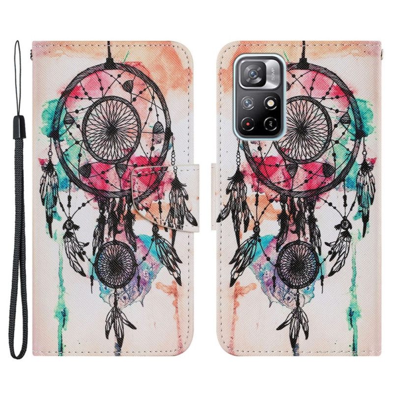 Nahkakotelo Poco M4 Pro 5G Dream Catcher Vesiväri