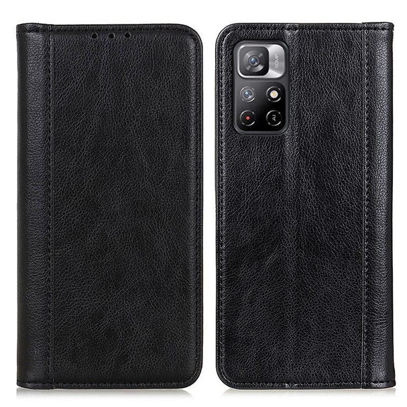 Puhelinkuoret Poco M4 Pro 5G Kotelot Flip Elegance Split Litchi Leather