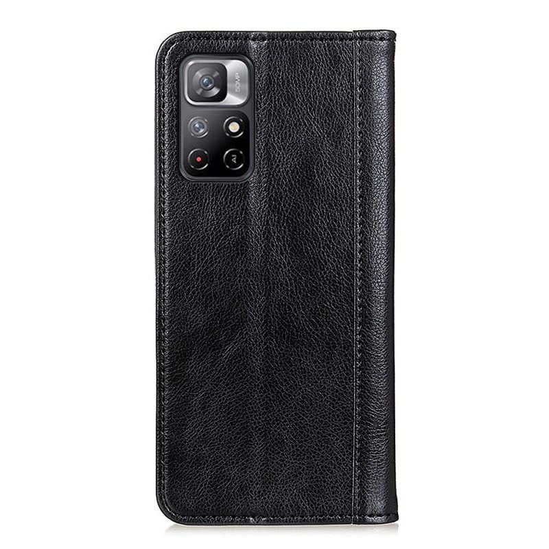 Puhelinkuoret Poco M4 Pro 5G Kotelot Flip Elegance Split Litchi Leather