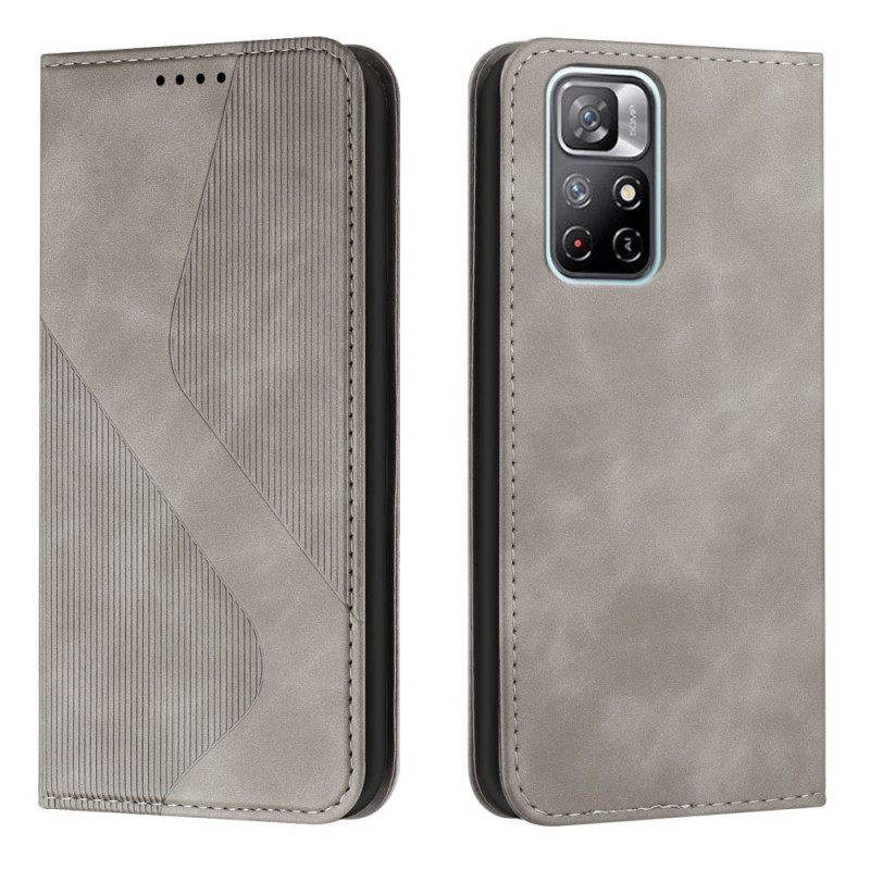 Puhelinkuoret Poco M4 Pro 5G Kotelot Flip Style Leather S-design