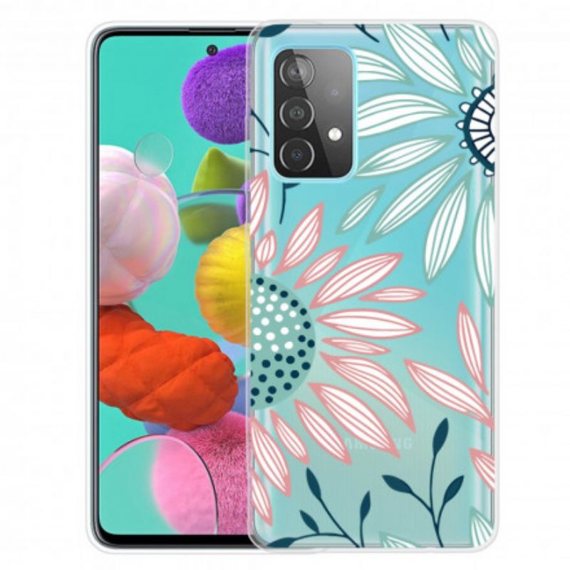 Case Samsung Galaxy A52 4G / A52 5G / A52s 5G Läpinäkyvä Yksi Kukka