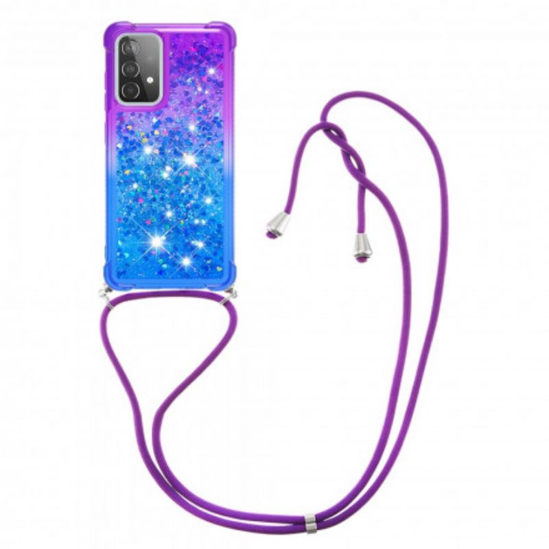 Case Samsung Galaxy A52 4G / A52 5G / A52s 5G Silikonipaljetteja Ja Johto