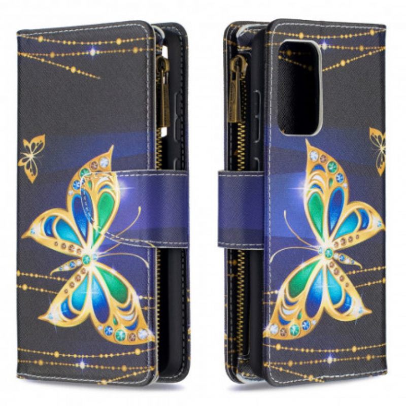 Kotelot Samsung Galaxy A52 4G / A52 5G / A52s 5G Butterflies Vetoketjullinen Tasku