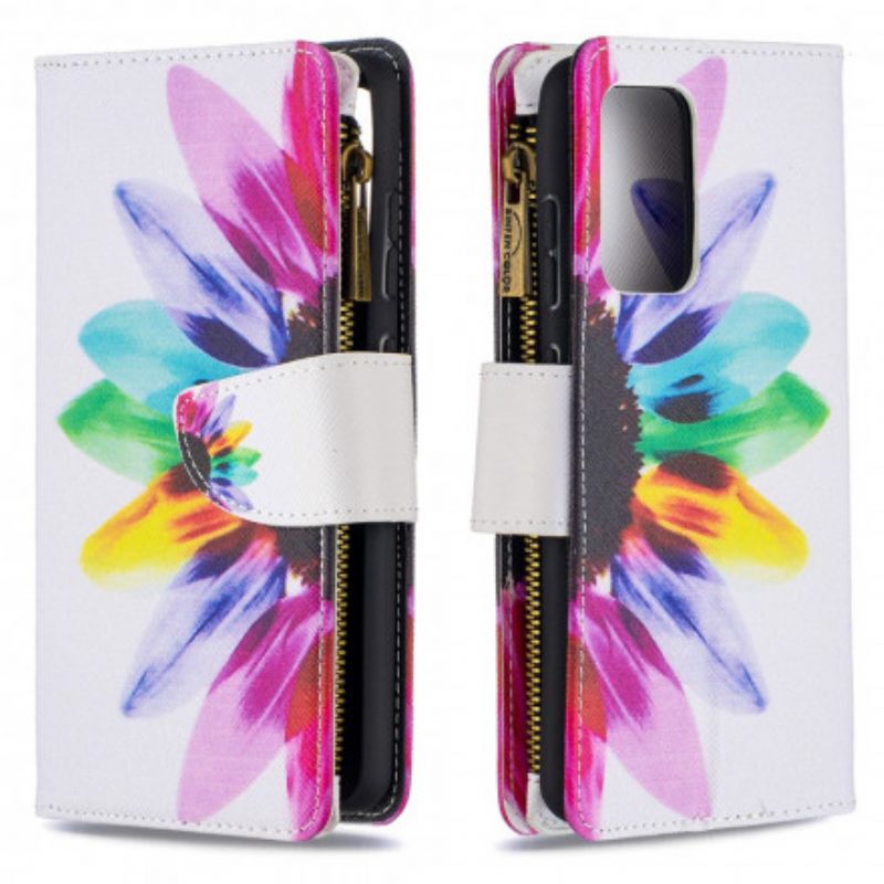 Kotelot Samsung Galaxy A52 4G / A52 5G / A52s 5G Flower Vetoketjullinen Tasku