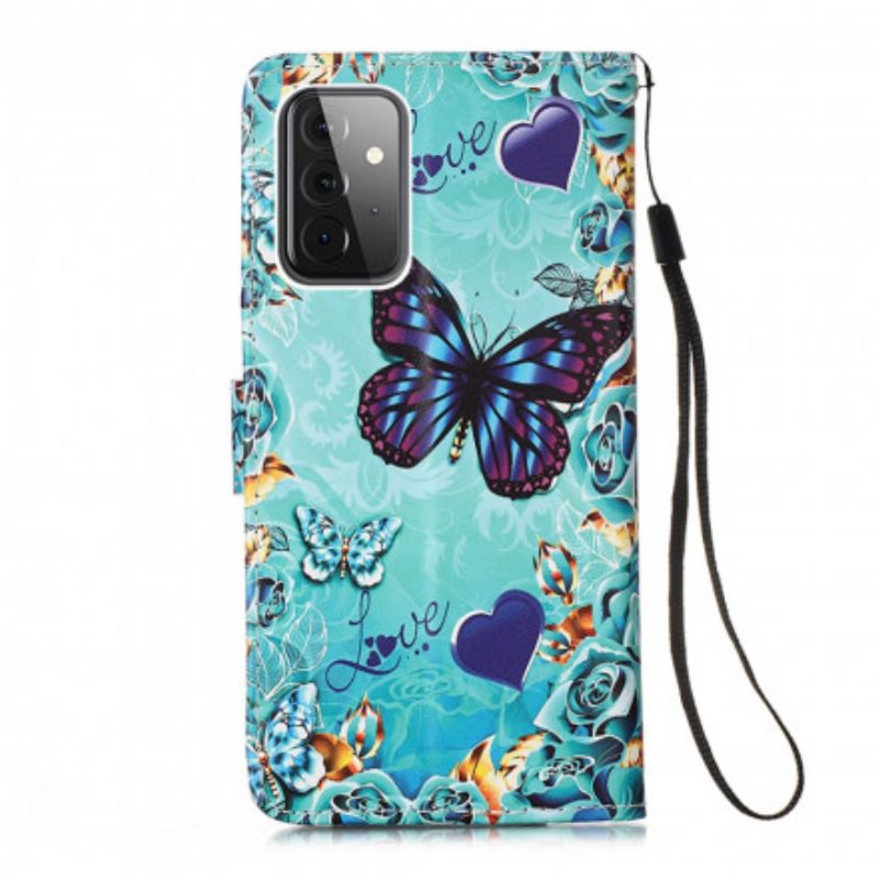 Kotelot Samsung Galaxy A52 4G / A52 5G / A52s 5G Golden Butterflies