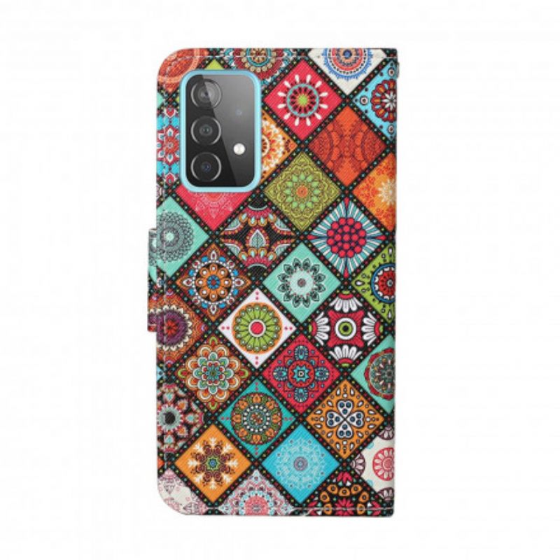 Kotelot Samsung Galaxy A52 4G / A52 5G / A52s 5G Patchwork Mandalas Kaulanauhalla