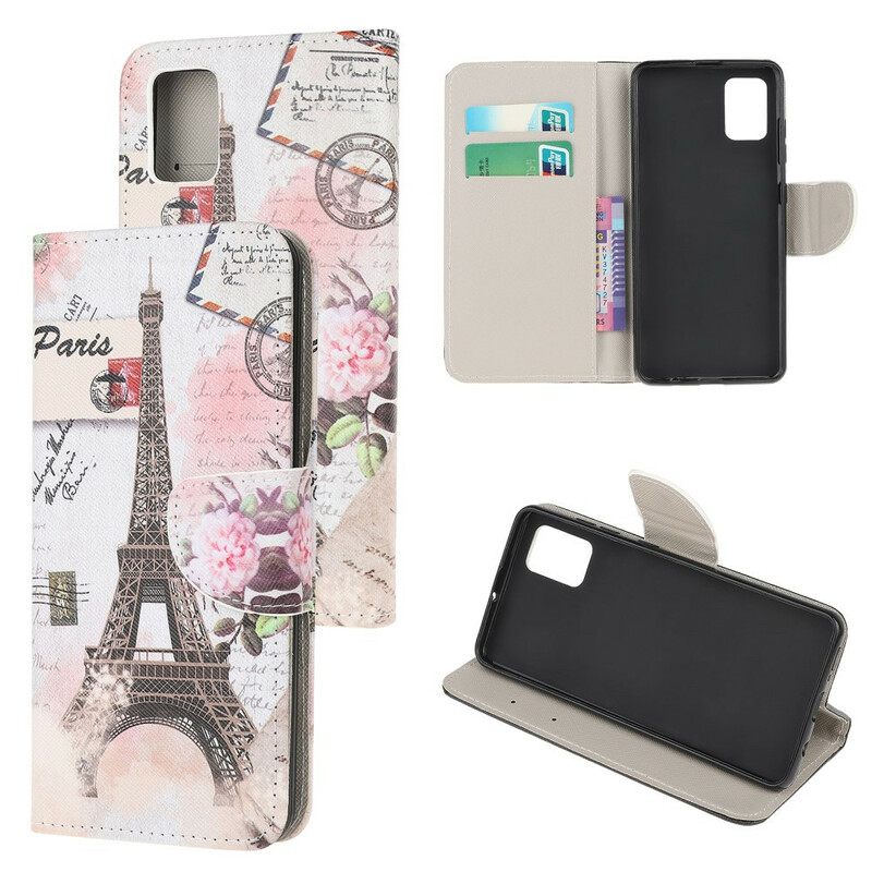 Kotelot Samsung Galaxy A52 4G / A52 5G / A52s 5G Retro Eiffel-torni