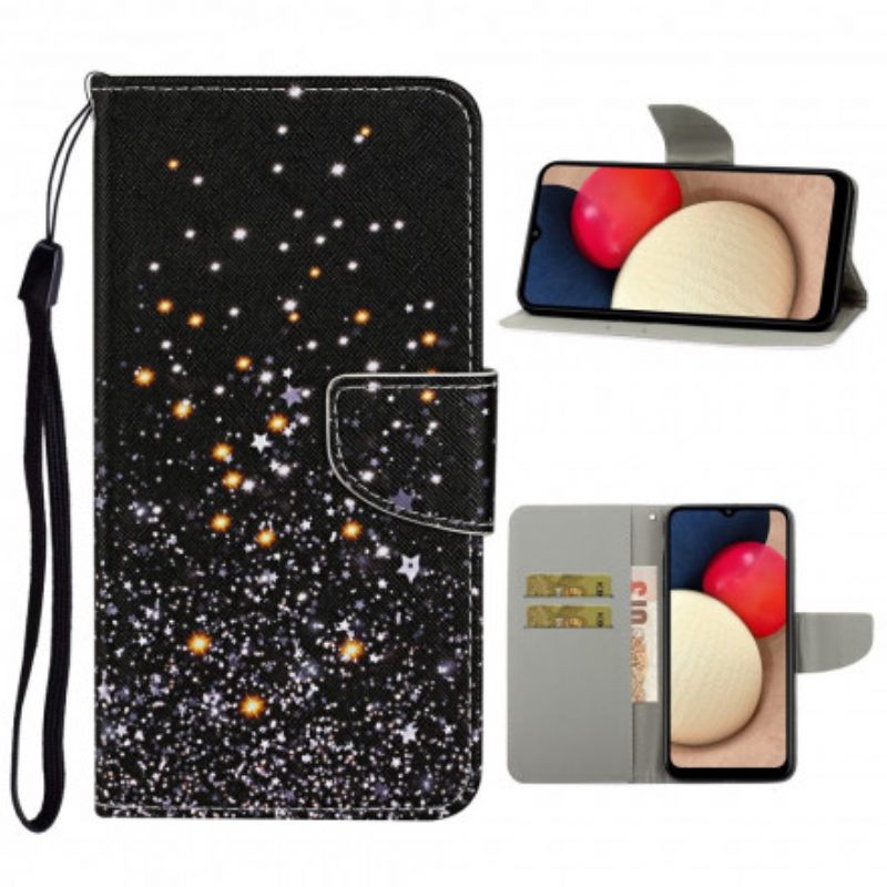 Kotelot Samsung Galaxy A52 4G / A52 5G / A52s 5G Stars And Sequins With Lanyard