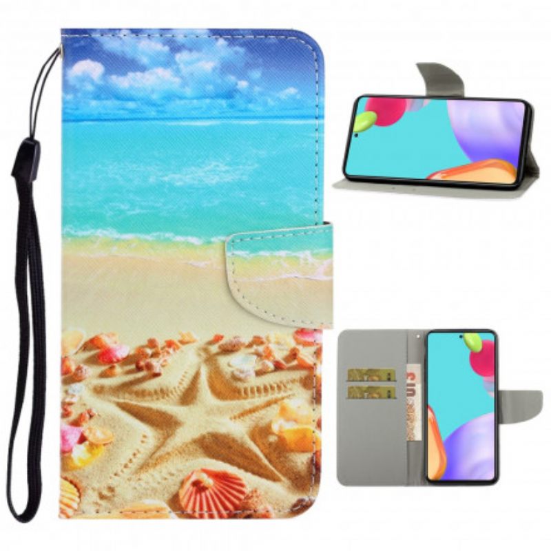 Kotelot Samsung Galaxy A52 4G / A52 5G / A52s 5G Suojaketju Kuori Beach Lanyardissa